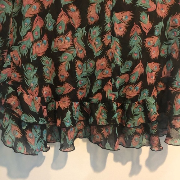 Ripe M/L Sheer Blouse Multi Colour Peacock Feather - Picture 5 of 7